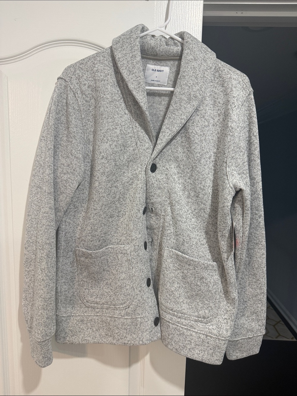 Old Navy Men's Light Gray Shawl Collar Cardigan Jacket